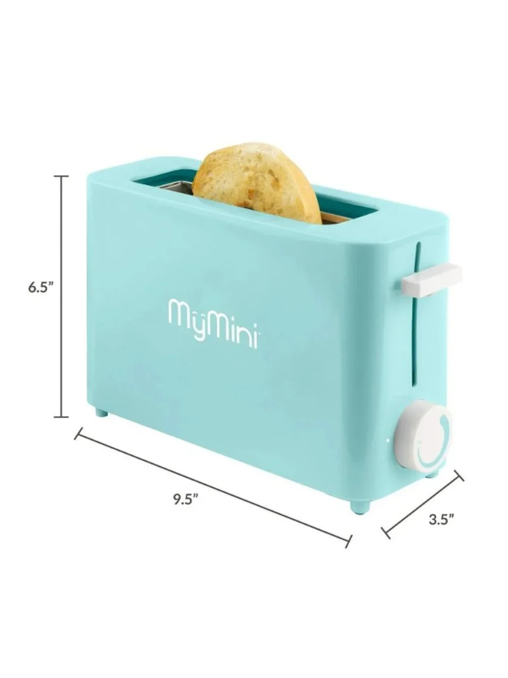 MyMini Single Slice Toaster – Aqua | Compact Single Slot, 500W, Retro Style